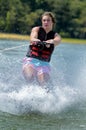 Teenage Boy Waterskiing Royalty Free Stock Photo