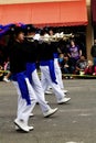 Teenage Boys And Girl Trumpet Players In Small Town Parade