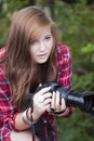 Teenage with camera Royalty Free Stock Photo
