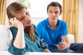 Teenage Couple Having Arguement At Home Royalty Free Stock Photo