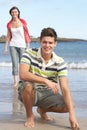 Teenage Couple Having Fun On Beach