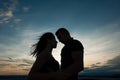 Teenage couple on a late summer afternoon in park Royalty Free Stock Photo