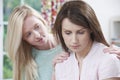 Teenage Daughter Worried About Unhappy Mother Royalty Free Stock Photo