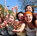 Teenage fans screaming Royalty Free Stock Photo