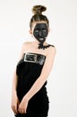 Teenage fashion girl painted black face