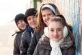 Teenage friends enjoying each others company Royalty Free Stock Photo