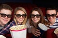 Teenage Friends Watching 3D Film In Cinema Royalty Free Stock Photo