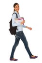 Teenage girl with backpack and books Royalty Free Stock Photo