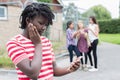 Teenage Girl Being Bullied By Text Message Royalty Free Stock Photo