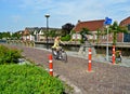 Teenage girl on a bicycle