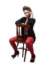 Teenage girl in black and red clothes Royalty Free Stock Photo