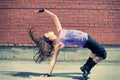 Teenage girl dancing hip-hop Royalty Free Stock Photo