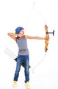 Teenage Girl Doing Archery Royalty Free Stock Photo