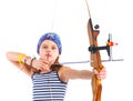 Teenage Girl Doing Archery Royalty Free Stock Photo