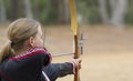 Teenage girl doing archery Royalty Free Stock Photo
