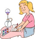 Teenage Girl Doing Laboratory Work at School Royalty Free Stock Photo