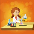 Teenage Girl Doing Laboratory Work at School. Royalty Free Stock Photo