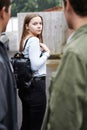 Teenage Girl Feeling Intimidated As She Walks Home