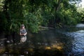 Teenage Girl Fly Fishing Royalty Free Stock Photo