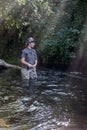 Teenage Girl Fly Fishing Royalty Free Stock Photo