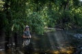 Teenage Girl Fly Fishing Royalty Free Stock Photo