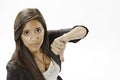 Teenage Girl Giving The Thumbs Down Sign Royalty Free Stock Photo