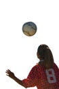 Teenage Girl Heading Soccer Ball Royalty Free Stock Photo