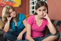 Teenage girl with her sad and worried mother Royalty Free Stock Photo