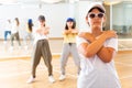 Teenage girl hip hop dancer during class Royalty Free Stock Photo