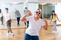 Teenage girl hip hop dancer during class Royalty Free Stock Photo