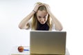 Teenage girl with laptop computer