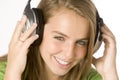 Teenage Girl Listening To Music On Headphones Royalty Free Stock Photo