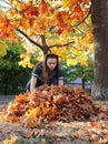 Making a pile of leaves in Germany