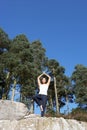 Teenage Girl Meditating Outdoors Royalty Free Stock Photo