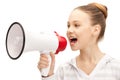 Teenage girl with megaphone