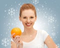 Teenage girl with orange