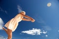 Teenage girl playing beach volleyball Royalty Free Stock Photo