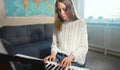 Teenage girl playing electronic piano