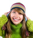 Teenage Girl Portrait. Warm Clothes Royalty Free Stock Photo