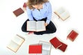 Teenage girl reading books Royalty Free Stock Photo