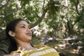 Teenage Girl Relaxing In Forest Royalty Free Stock Photo