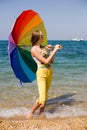 Teenage girl at the sea Royalty Free Stock Photo