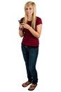 Teenage Girl Sending A Text Message Royalty Free Stock Photo