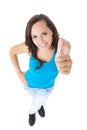 Teenage girl showing thumbs up Royalty Free Stock Photo