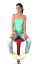 Teenage girl sitting on chair