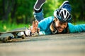 Teenage girl with skateboard Royalty Free Stock Photo