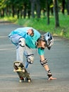 Teenage girl with skateboard Royalty Free Stock Photo