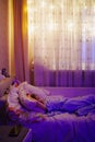 Teenage girl sleeping on the couch. Teenager's room. Royalty Free Stock Photo