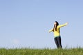 Teenage Girl Standing in Summer Meadow Royalty Free Stock Photo