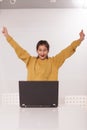 Teenage girl studying on her computer Royalty Free Stock Photo